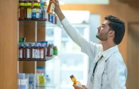 Hospital pharmacy and medicine stock management in an Indian healthcare facility.