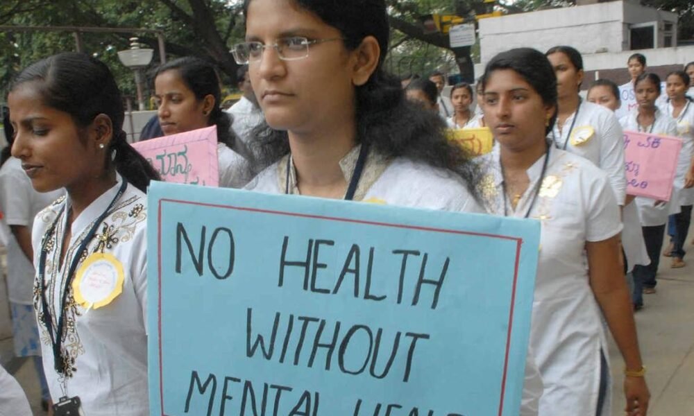 Mental health counselling and awareness support session in India.