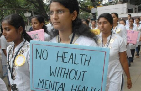 Mental health counselling and awareness support session in India.