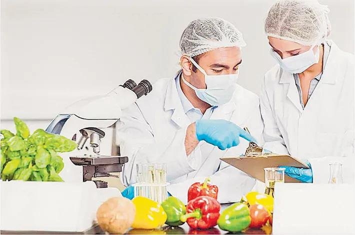 Food safety officer conducting hygiene inspection at a food establishment in India.
