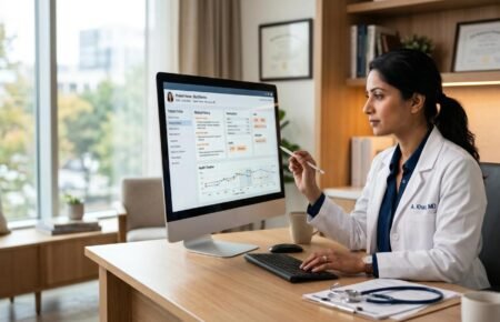 A user accessing digital health records through a healthcare mobile application.