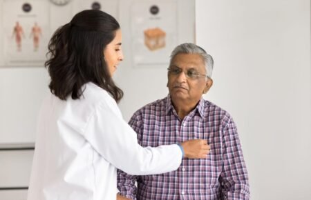 Cardiologist discussing heart health and preventive care with a patient.