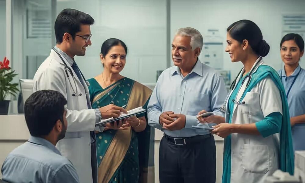 Patients accessing healthcare services through a government health insurance programme