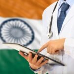 Doctor using digital health technology and digital patient records.
