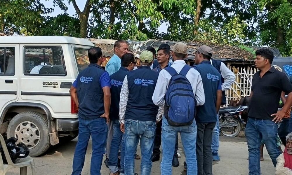Health officials conducting disease surveillance and emergency response activities.