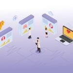 Healthcare professionals using digital health technology and electronic health records.