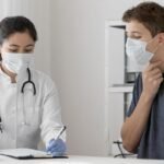 Healthcare workers conducting disease surveillance and outbreak response activities.