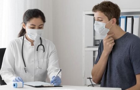 Healthcare workers conducting disease surveillance and outbreak response activities.