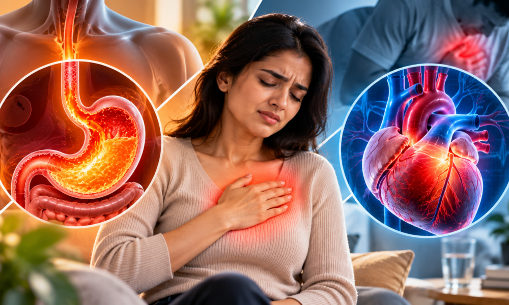 Acid reflux and heart problems can cause similar chest discomfort. Learn why symptoms can be confusing and when medical care is important.
