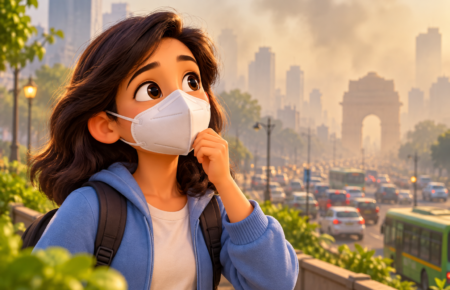 Masked-Commuter-in-a-Smoggy-City.