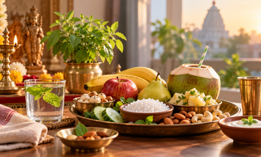 Healthy foods and hydration options during Indira Ekadashi fasting